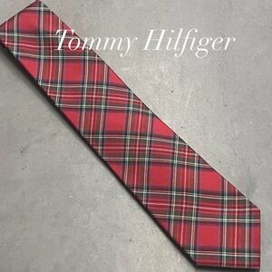 Tommy Hilfinger Red Plaid Holiday Men’s  Tie